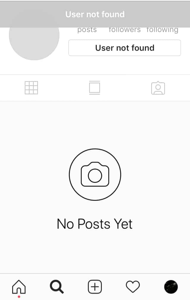 instagram account not found login