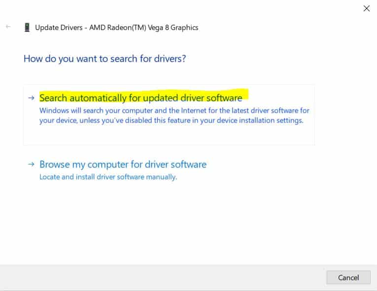 3. Windows 10 device manager update drivers
