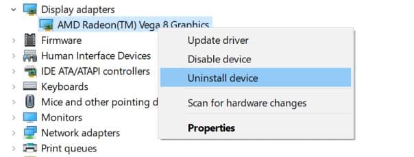 6. Windows 10 device manager uninstall device